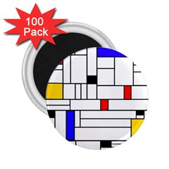 Illustration Geometric Abstract Plates Mosaic 2 25  Magnets (100 Pack)  by Wegoenart