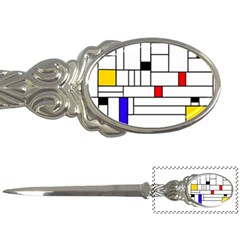 Illustration Geometric Abstract Plates Mosaic Letter Opener by Wegoenart