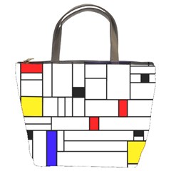 Illustration Geometric Abstract Plates Mosaic Bucket Bag by Wegoenart