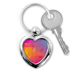 Illustration Geometric Pattern Design Graphic Key Chain (heart) by Wegoenart