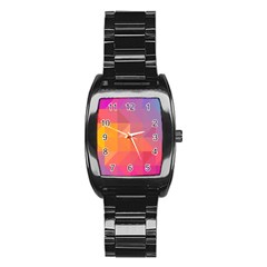 Illustration Geometric Pattern Design Graphic Stainless Steel Barrel Watch by Wegoenart