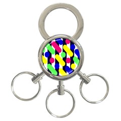 Illustration Geometric Form Circle Line Pattern 3-ring Key Chain by Wegoenart