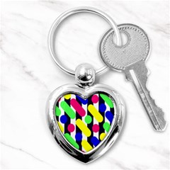 Illustration Geometric Form Circle Line Pattern Key Chain (heart) by Wegoenart