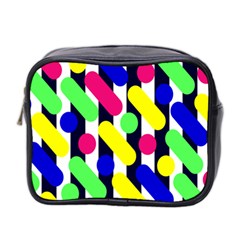 Illustration Geometric Form Circle Line Pattern Mini Toiletries Bag (two Sides) by Wegoenart