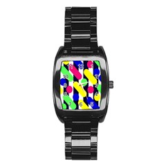 Illustration Geometric Form Circle Line Pattern Stainless Steel Barrel Watch by Wegoenart