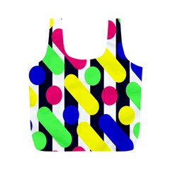 Illustration Geometric Form Circle Line Pattern Full Print Recycle Bag (m) by Wegoenart