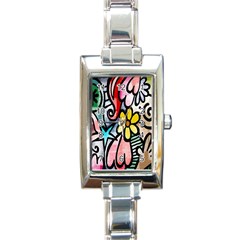 Modern-art Rectangle Italian Charm Watch by nateshop