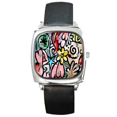 Modern-art Square Metal Watch by nateshop