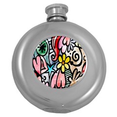 Modern-art Round Hip Flask (5 Oz) by nateshop