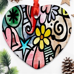 Modern-art Heart Ornament (two Sides) by nateshop