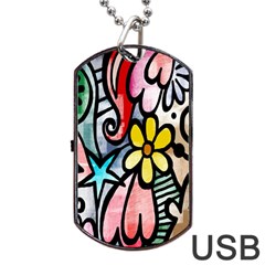 Modern-art Dog Tag Usb Flash (two Sides) by nateshop