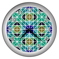 Mosaic Wall Clock (silver) by nateshop