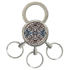 Embroidered Symmetry 3-ring Key Chain by kaleidomarblingart