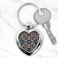 Embroidered Symmetry Key Chain (heart) by kaleidomarblingart