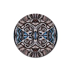 Embroidered Symmetry Rubber Coaster (round) by kaleidomarblingart