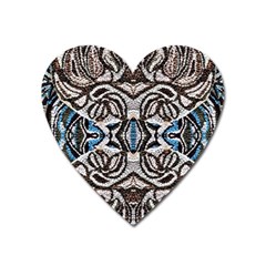 Embroidered Symmetry Heart Magnet by kaleidomarblingart