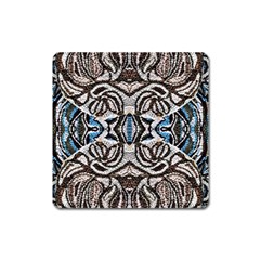 Embroidered Symmetry Square Magnet by kaleidomarblingart