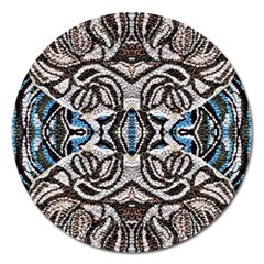 Embroidered Symmetry Magnet 5  (round) by kaleidomarblingart