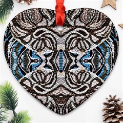 Embroidered Symmetry Heart Ornament (two Sides) by kaleidomarblingart