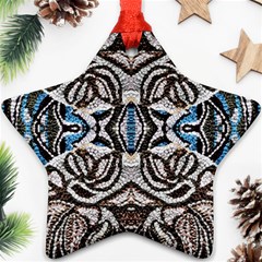 Embroidered Symmetry Star Ornament (two Sides) by kaleidomarblingart