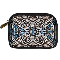 Embroidered Symmetry Digital Camera Leather Case by kaleidomarblingart