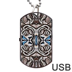 Embroidered Symmetry Dog Tag Usb Flash (two Sides) by kaleidomarblingart