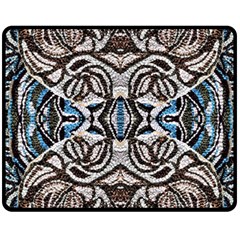 Embroidered Symmetry Double Sided Fleece Blanket (medium)  by kaleidomarblingart