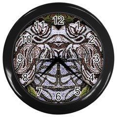 Liberty Inspired Embroidery Iv Wall Clock (black) by kaleidomarblingart