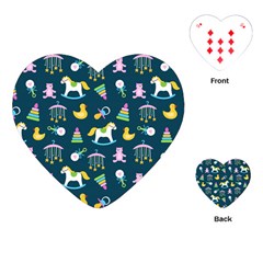 Cute Babies Toys Seamless Pattern Playing Cards Single Design (heart) by Vaneshart