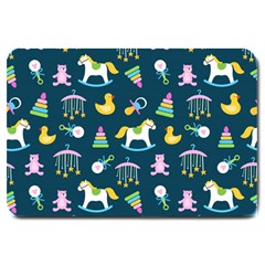 Cute Babies Toys Seamless Pattern Large Doormat  by Vaneshart