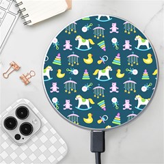 Cute Babies Toys Seamless Pattern Wireless Charger by Vaneshart