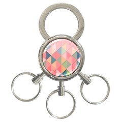 Illustration Pink Background Geometric Triangle 3-ring Key Chain by Wegoenart