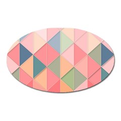 Illustration Pink Background Geometric Triangle Oval Magnet by Wegoenart