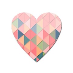 Illustration Pink Background Geometric Triangle Heart Magnet by Wegoenart