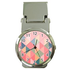 Illustration Pink Background Geometric Triangle Money Clip Watches by Wegoenart