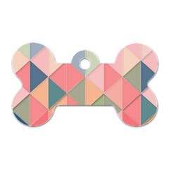 Illustration Pink Background Geometric Triangle Dog Tag Bone (one Side) by Wegoenart