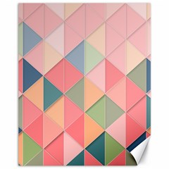 Illustration Pink Background Geometric Triangle Canvas 11  X 14  by Wegoenart