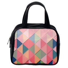 Illustration Pink Background Geometric Triangle Classic Handbag (one Side) by Wegoenart