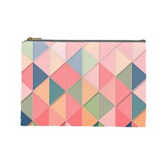 Illustration Pink Background Geometric Triangle Cosmetic Bag (large)