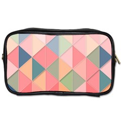 Illustration Pink Background Geometric Triangle Toiletries Bag (two Sides) by Wegoenart