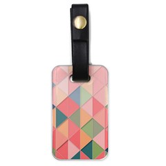 Illustration Pink Background Geometric Triangle Luggage Tag (one Side) by Wegoenart