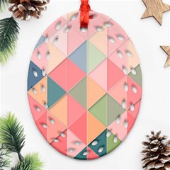 Illustration Pink Background Geometric Triangle Ornament (oval Filigree) by Wegoenart