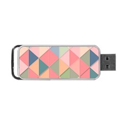 Illustration Pink Background Geometric Triangle Portable Usb Flash (one Side) by Wegoenart