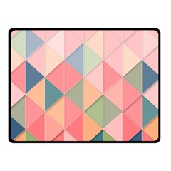 Illustration Pink Background Geometric Triangle Double Sided Fleece Blanket (small)  by Wegoenart