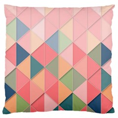 Illustration Pink Background Geometric Triangle Large Flano Cushion Case (two Sides) by Wegoenart