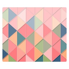 Illustration Pink Background Geometric Triangle Double Sided Flano Blanket (small)  by Wegoenart