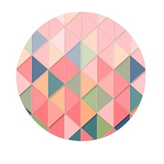 Illustration Pink Background Geometric Triangle Mini Round Pill Box (pack Of 5) by Wegoenart