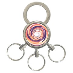 Illustration Colorful Yellow Purple Orange 3-ring Key Chain by Wegoenart