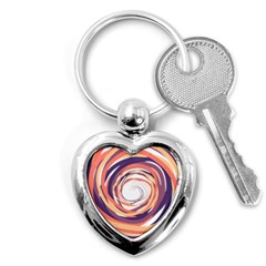 Illustration Colorful Yellow Purple Orange Key Chain (heart) by Wegoenart