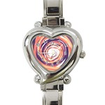 Illustration Colorful Yellow Purple Orange Heart Italian Charm Watch Front